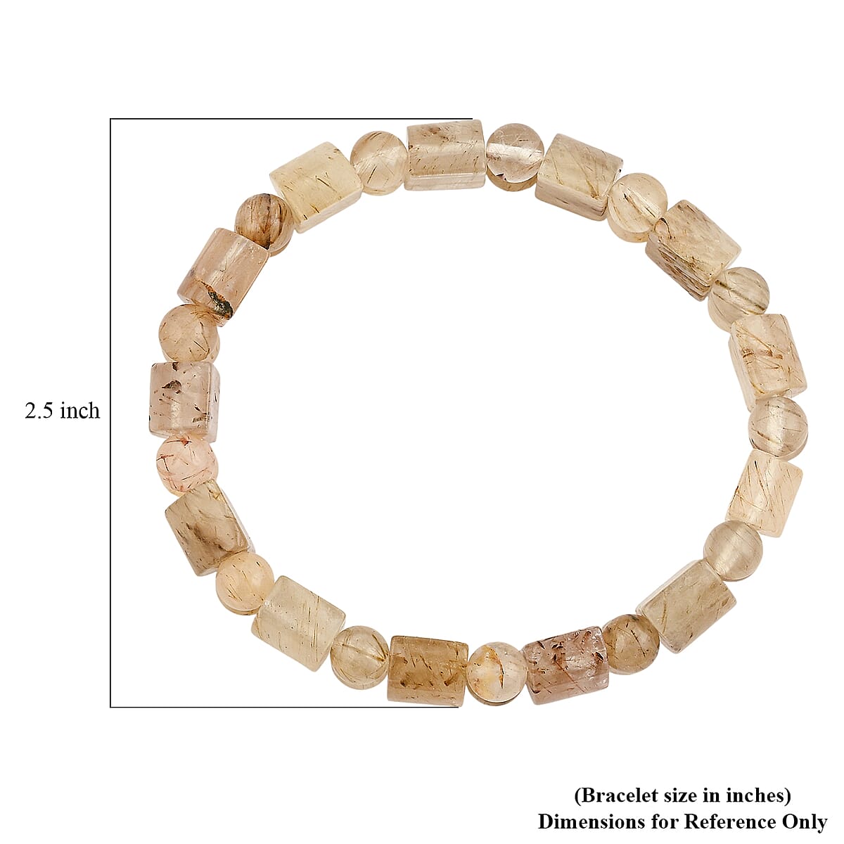Rutilated Quartz 144.55 ctw Stretch Bracelet (6.00 In) image number 4