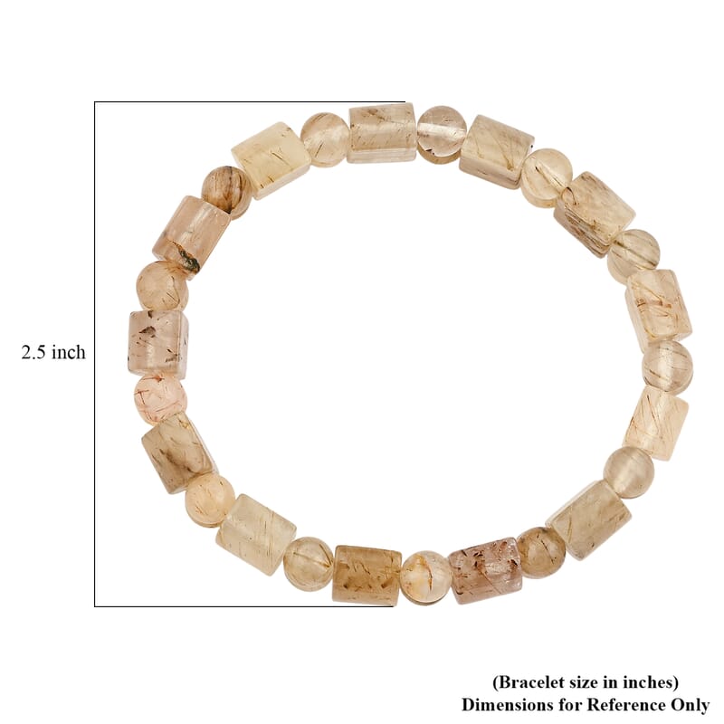 Rutilated Quartz 144.55 ctw Stretch Bracelet (6.00 In)