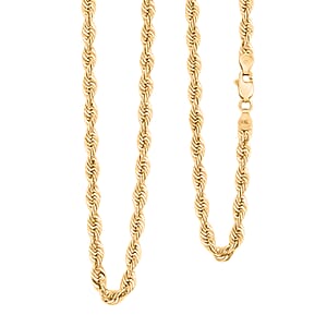 4mm Laser Rope Chain Necklace in 10K Yellow Gold 6.5 Grams 22 Inches
