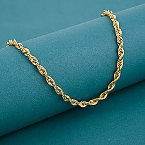 4mm Laser Rope Chain Necklace in 10K Yellow Gold 6.5 Grams 22 Inches