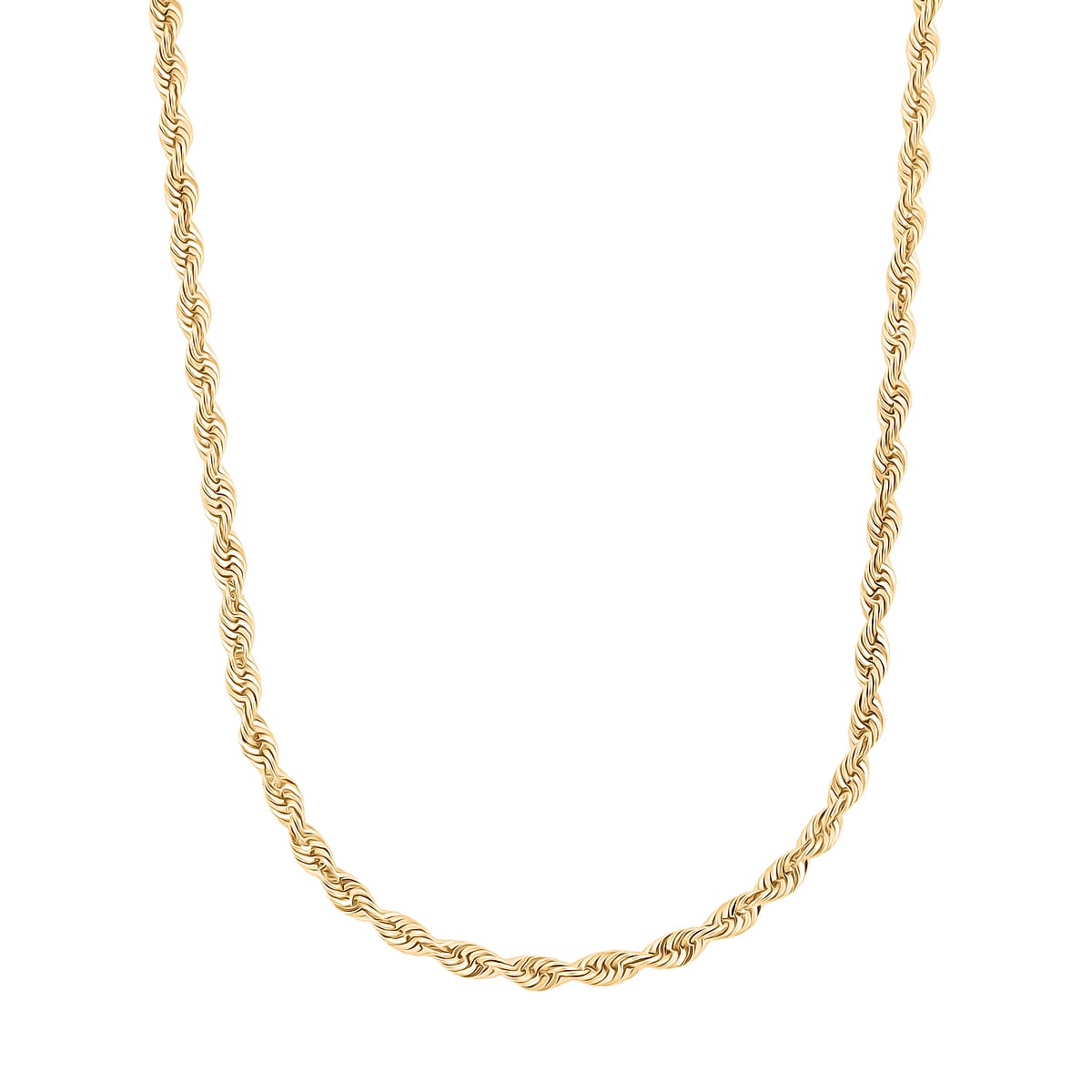 4mm Laser Rope Chain Necklace in 10K Yellow Gold 6.5 Grams 22 Inches image number 3