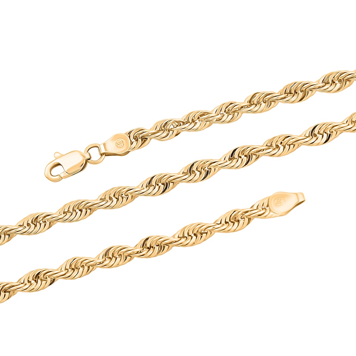 4mm Laser Rope Chain Necklace in 10K Yellow Gold 6.5 Grams 22 Inches image number 5