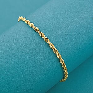 2.5mm Rope Chain Bracelet in 10K Yellow Gold (7.00 In) 1.5 Grams
