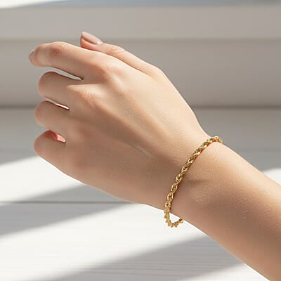 2.5mm Rope Chain Bracelet in 10K Yellow Gold (7.00 In) 1.5 Grams