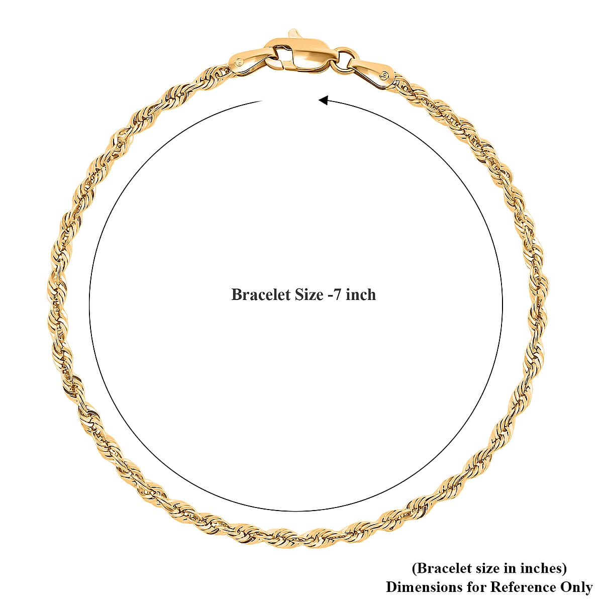 2.5mm Rope Chain Bracelet in 10K Yellow Gold (7.00 In) 1.5 Grams image number 5