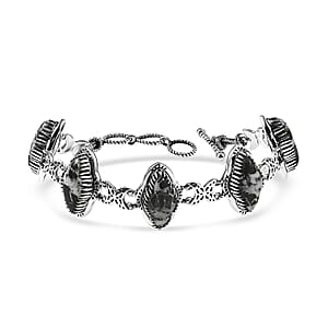D'Joy Artisan Crafted Premium White Buffalo 27.20 ctw Bracelet in Sterling Silver (7.25 In)