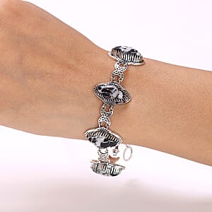 D'Joy Artisan Crafted Premium White Buffalo 27.20 ctw Bracelet in Sterling Silver (7.25 In)