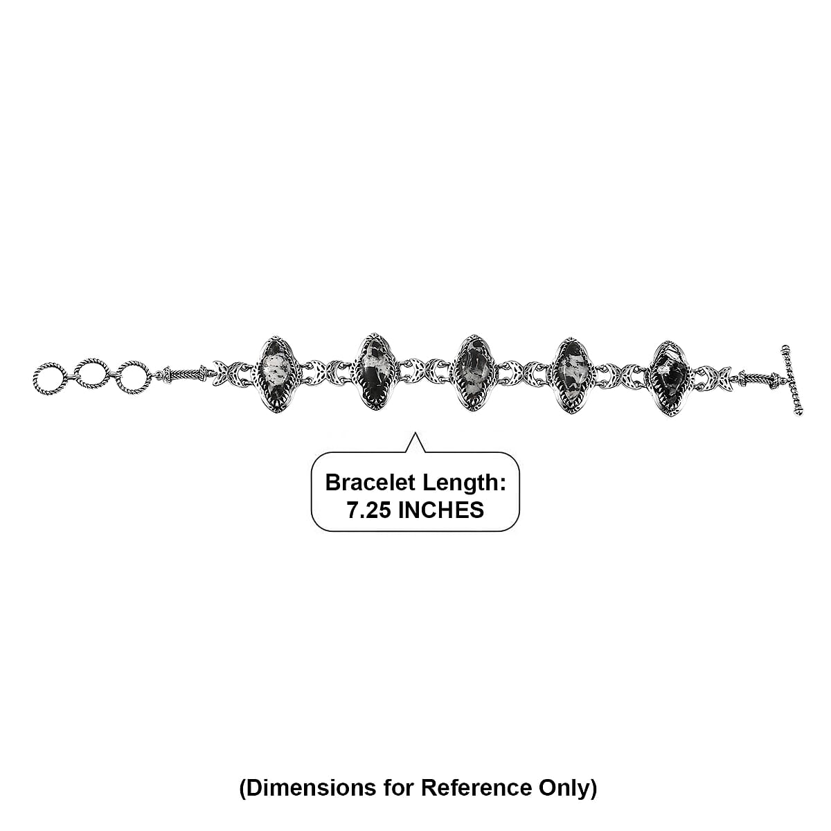 D'Joy Artisan Crafted Premium White Buffalo 27.20 ctw Bracelet in Sterling Silver (7.25 In) image number 4