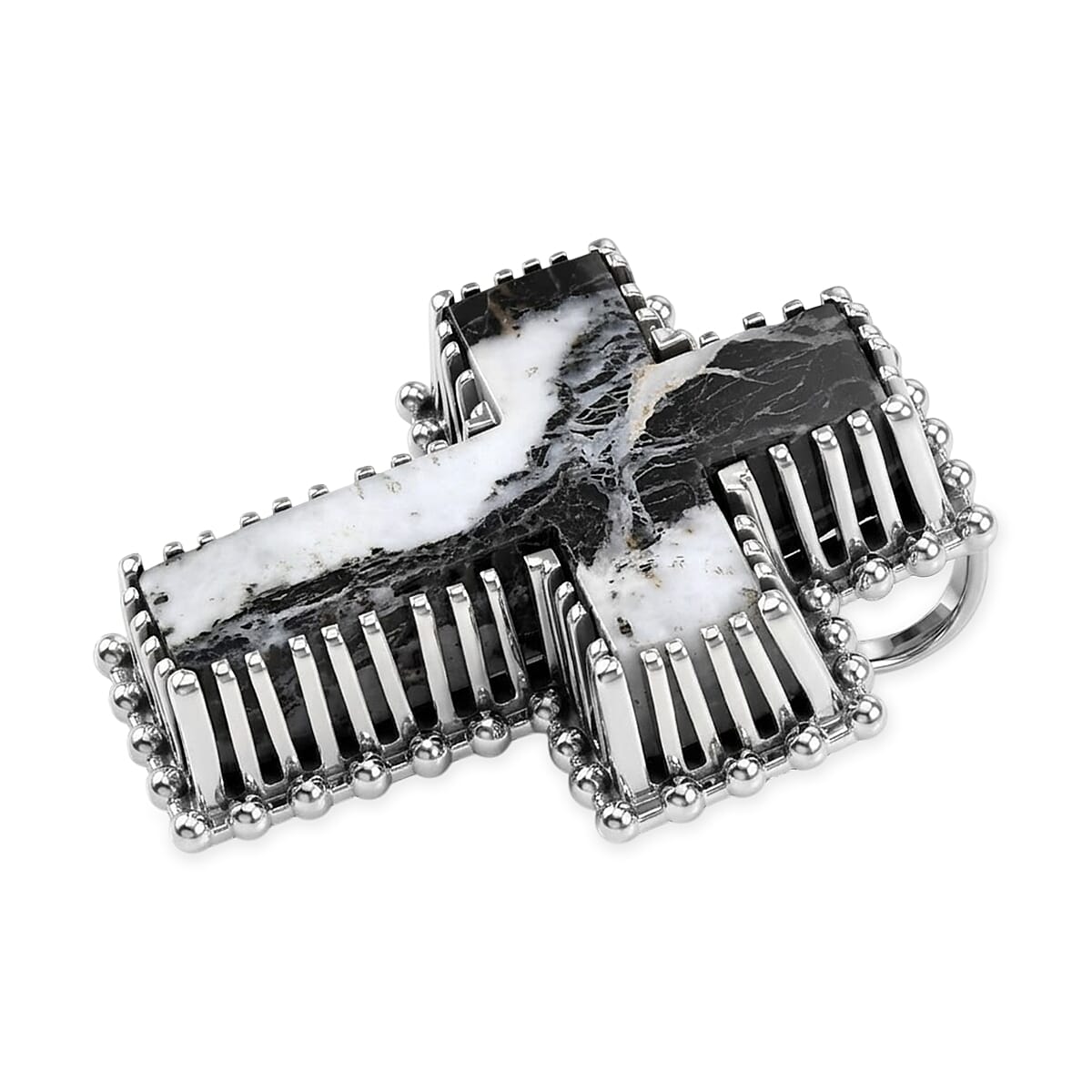 D'Joy Artisan Crafted White Buffalo  Cross Pendant Sterling Silver ,  Silver Wt. 5 g 6.20 ctw image number 3