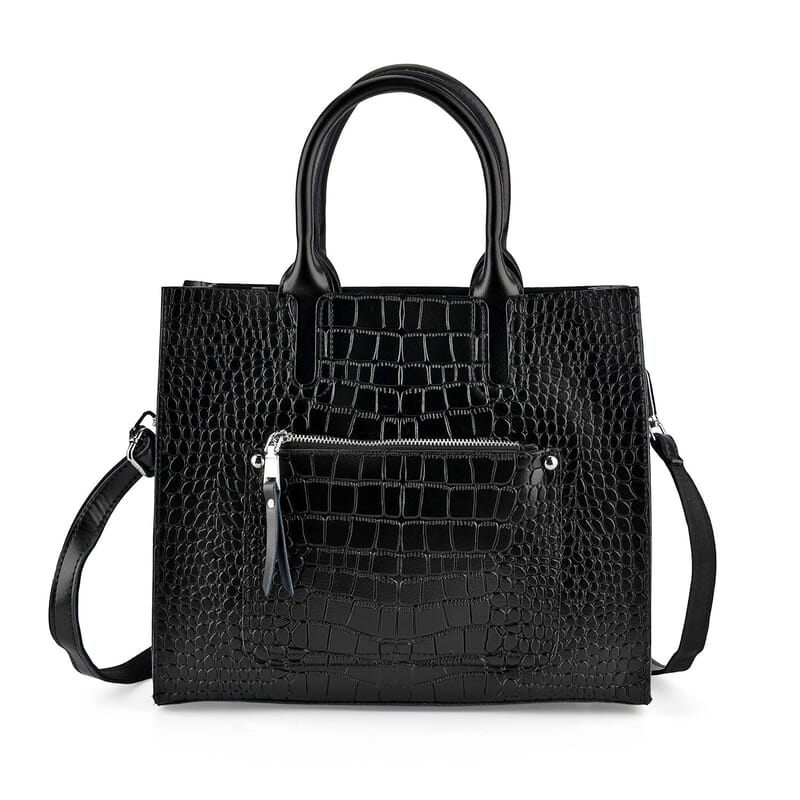 La Marey Black Genuine Leather Crossbody Bag