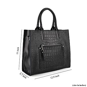 La Marey Black Genuine Leather Crossbody Bag