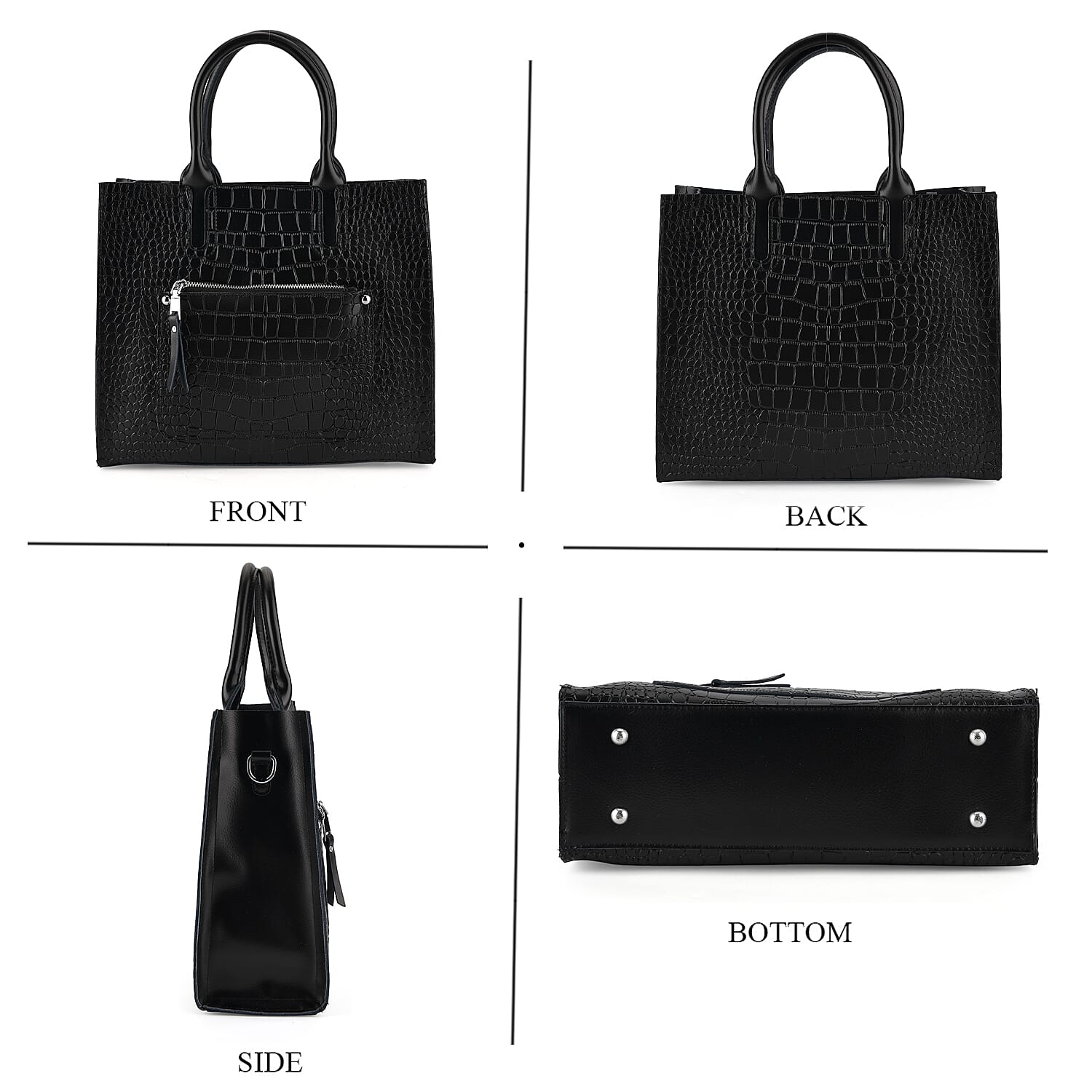 La Marey Black Genuine Leather Crossbody Bag