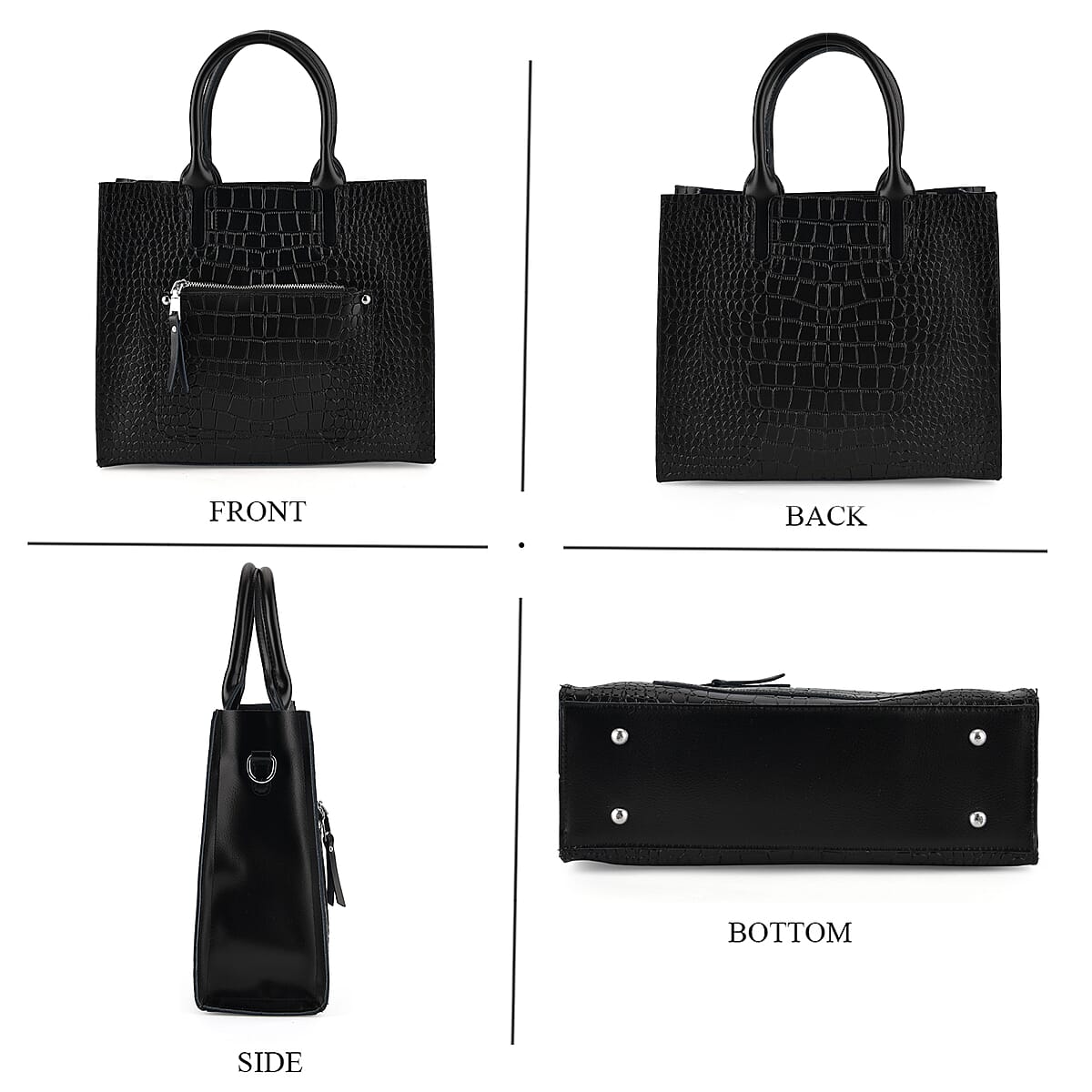 La Marey Black Genuine Leather Crossbody Bag image number 6