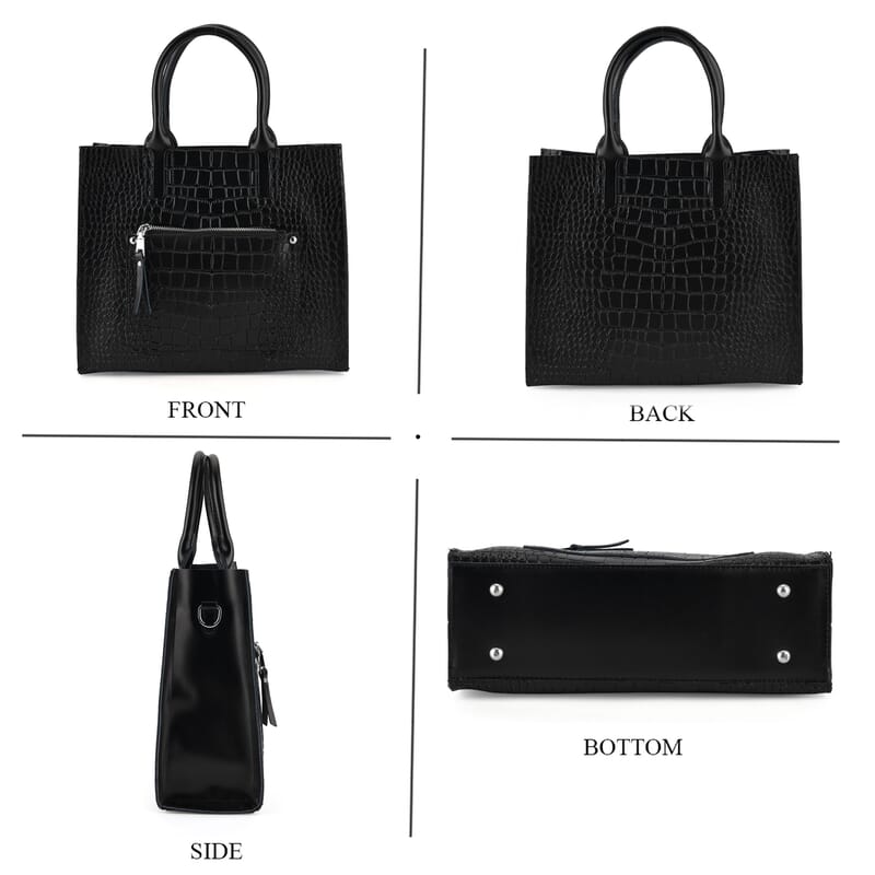 La Marey Black Genuine Leather Crossbody Bag