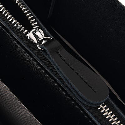 La Marey Black Genuine Leather Crossbody Bag