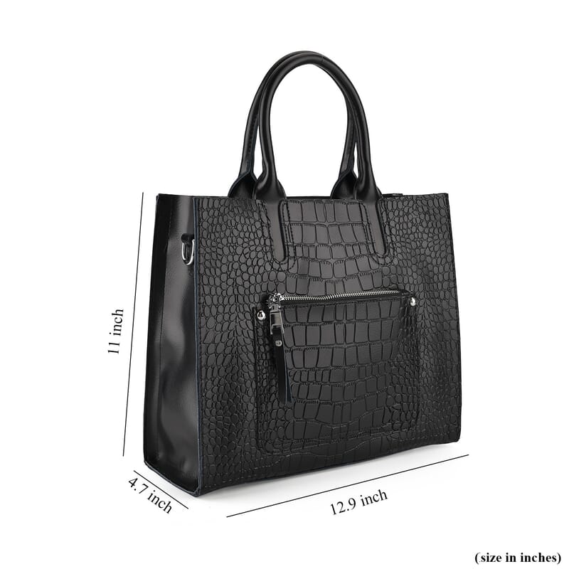 La Marey Black Genuine Leather Crossbody Bag