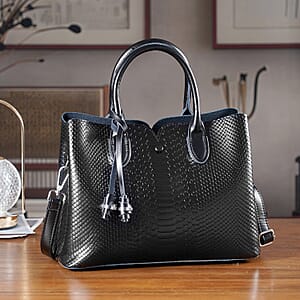 La Marey Black Genuine Leather Crossbody Bag