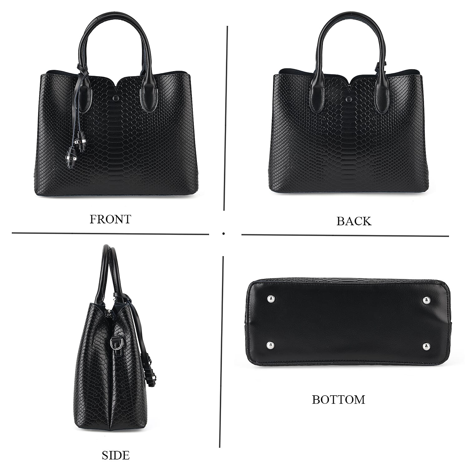 La Marey Black Genuine Leather Crossbody Bag