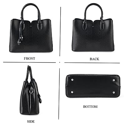 La Marey Black Genuine Leather Crossbody Bag