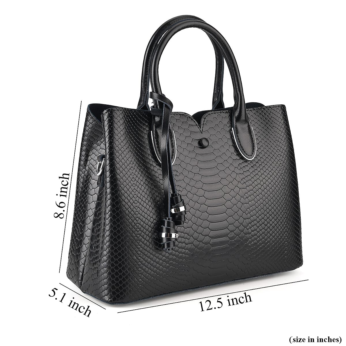 La Marey Black Genuine Leather Crossbody Bag image number 7