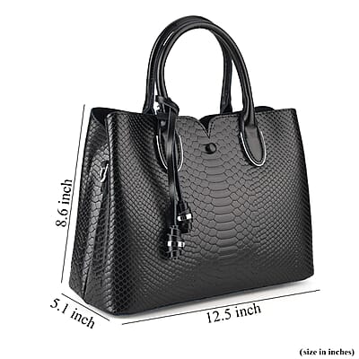 La Marey Black Genuine Leather Crossbody Bag