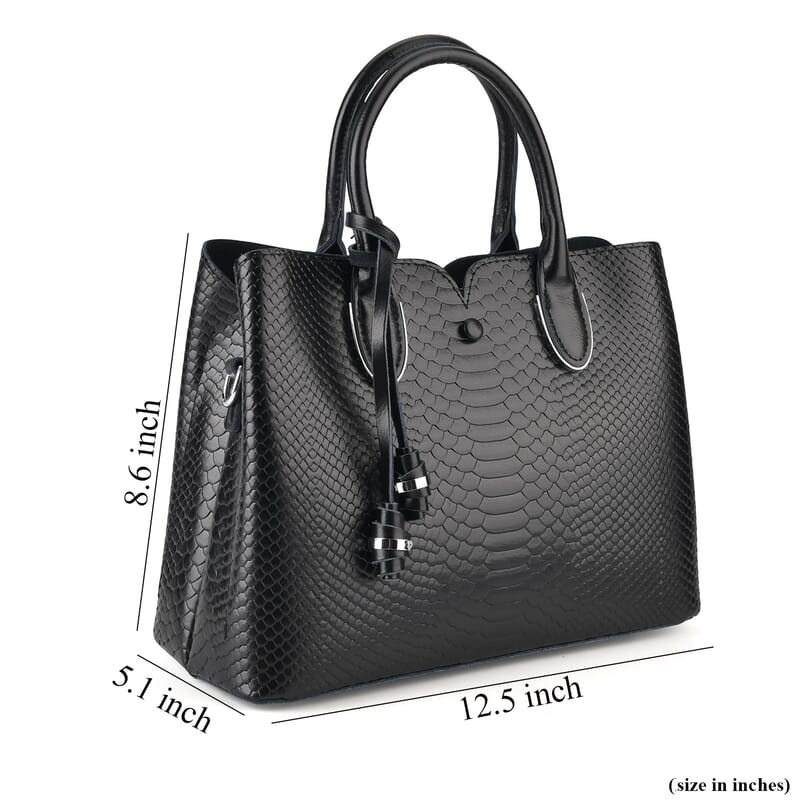 La Marey Black Genuine Leather Crossbody Bag
