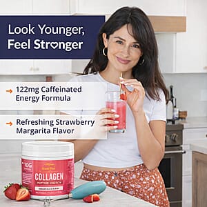 About Your Collagen Peptide Energy Supplement 40 sv with Electric Frother- Strawberry Margarita