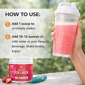 About Your Collagen Peptide Energy Supplement 40 sv with Electric Frother- Strawberry Margarita