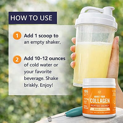 About Your Collagen Peptide Energy Supplement 40 serving - Mango Passion