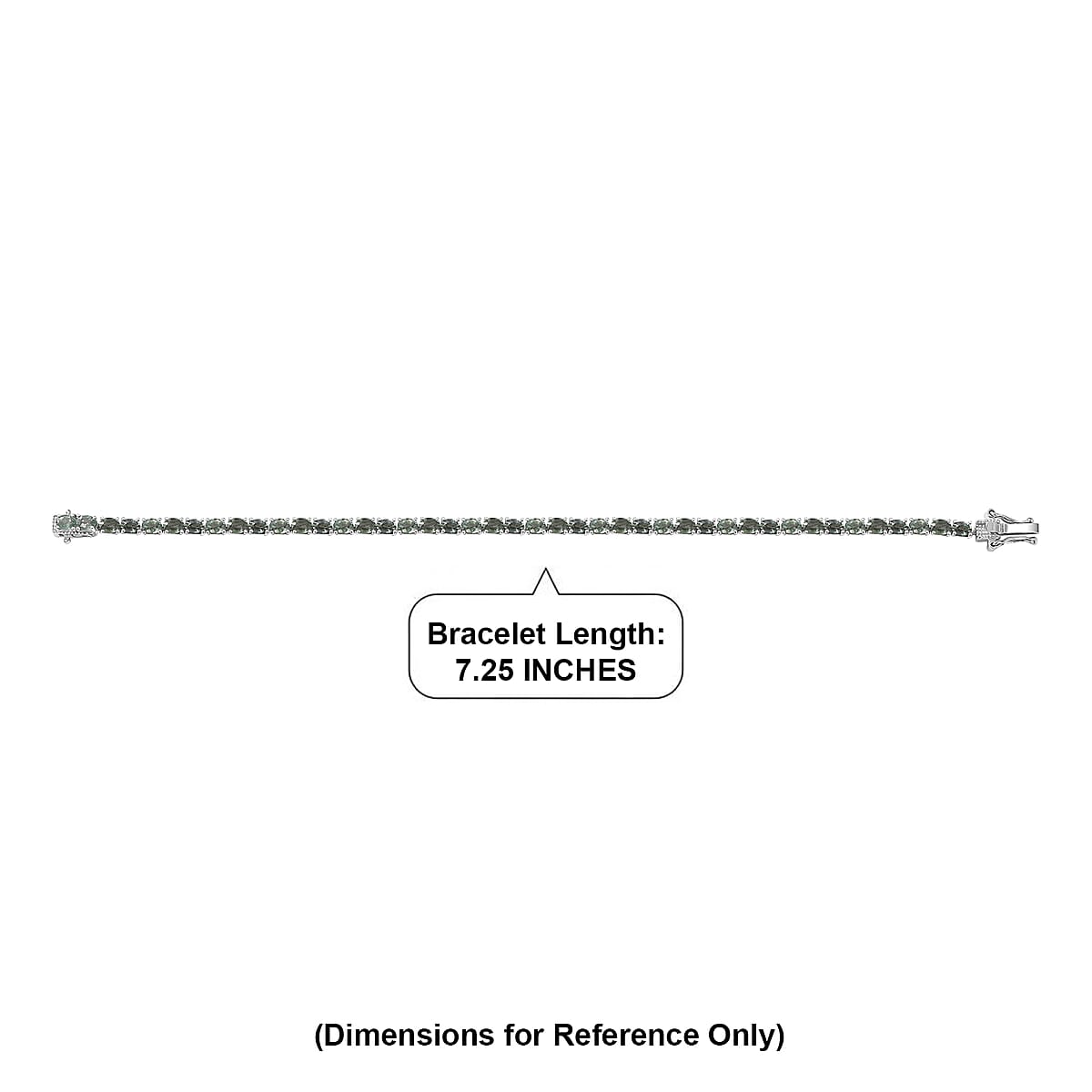 D'Joy Premium Green Sapphire 11.25 ctw Bracelet in Rhodium Over Sterling Silver (7.25 In) image number 4