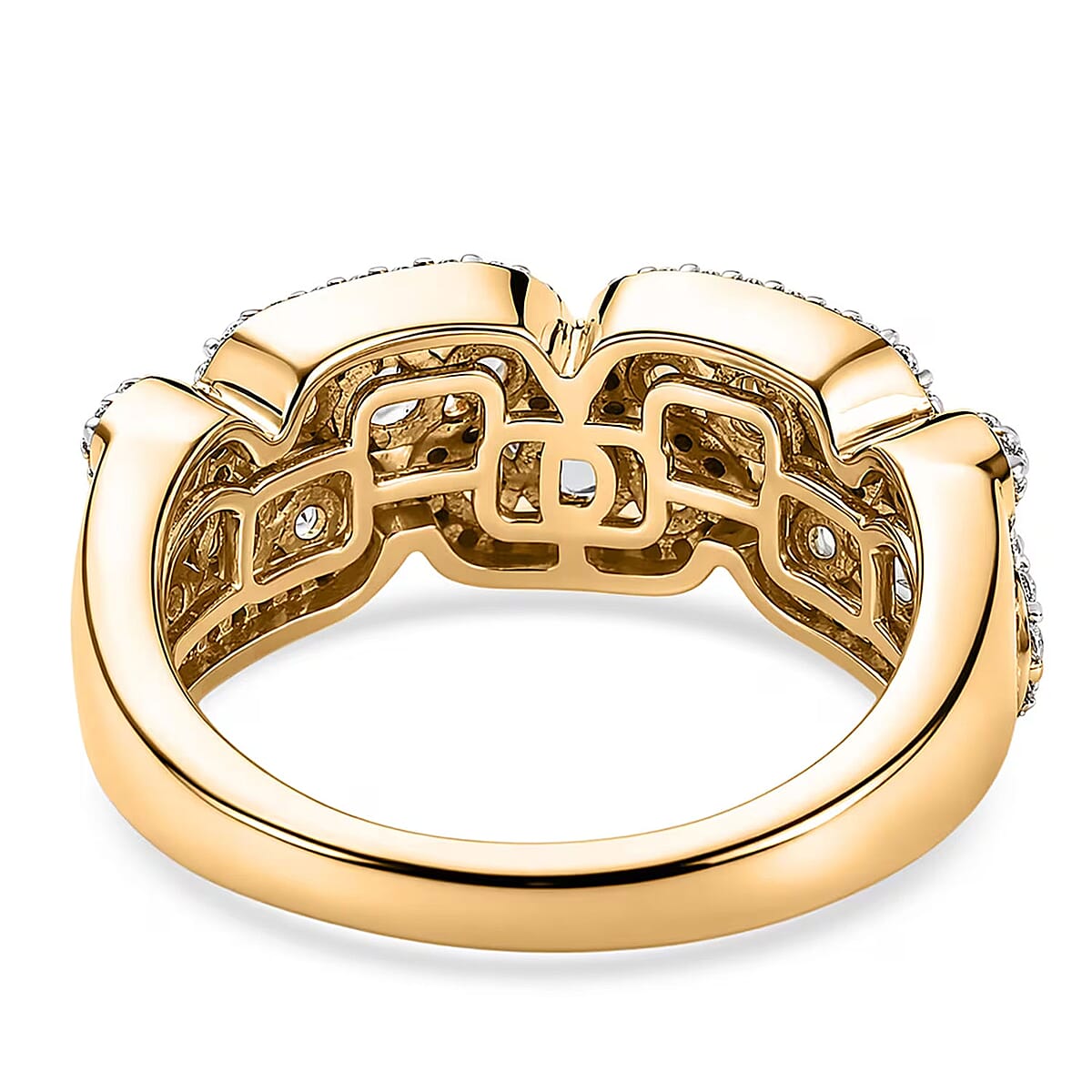 D'Joy Premium Green Sapphire, Moissanite Ring in 18K Vermeil YG Over Sterling Silver (Size 10.0) 1.90 ctw image number 6