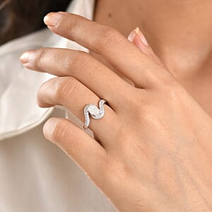 D'Joy Moissanite 1.20 ctw Ring in Platinum Over Sterling Silver (Size 5.0)