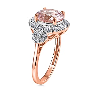 Certified & Appraised AAA Pink Morganite and Luxuriant Lab Grown Diamond G-H SI 3.05 ctw Ring in 10K Rose Gold (Size 10.0)