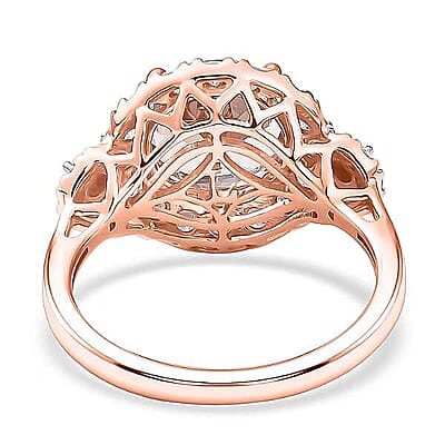 Certified & Appraised AAA Pink Morganite and Luxuriant Lab Grown Diamond G-H SI 3.05 ctw Ring in 10K Rose Gold (Size 11.0)