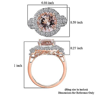 Certified & Appraised AAA Pink Morganite and Luxuriant Lab Grown Diamond G-H SI 3.05 ctw Ring in 10K Rose Gold (Size 5.0)