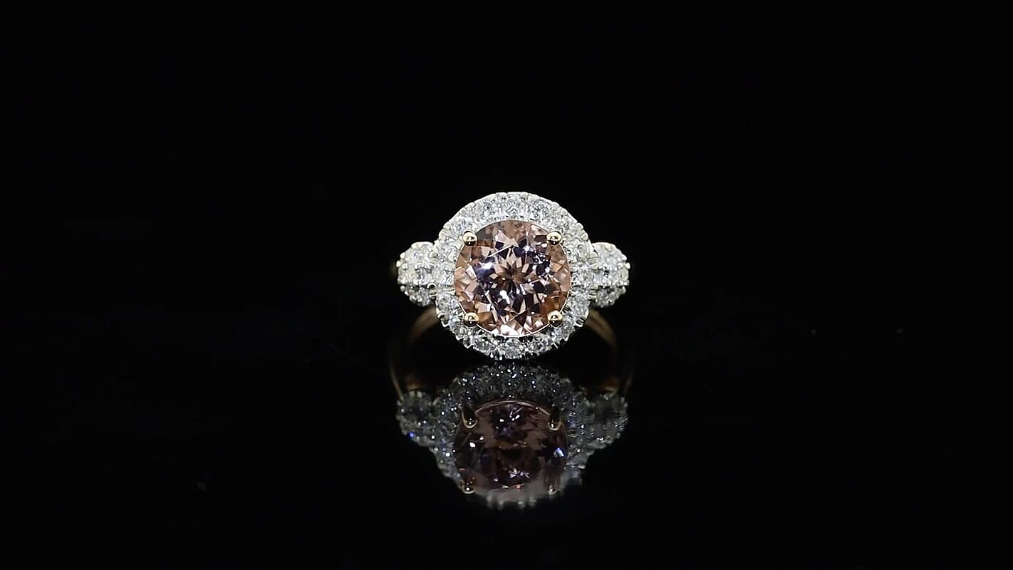 Certified & Appraised AAA Pink Morganite and Luxuriant Lab Grown Diamond G-H SI 3.05 ctw Ring in 10K Rose Gold