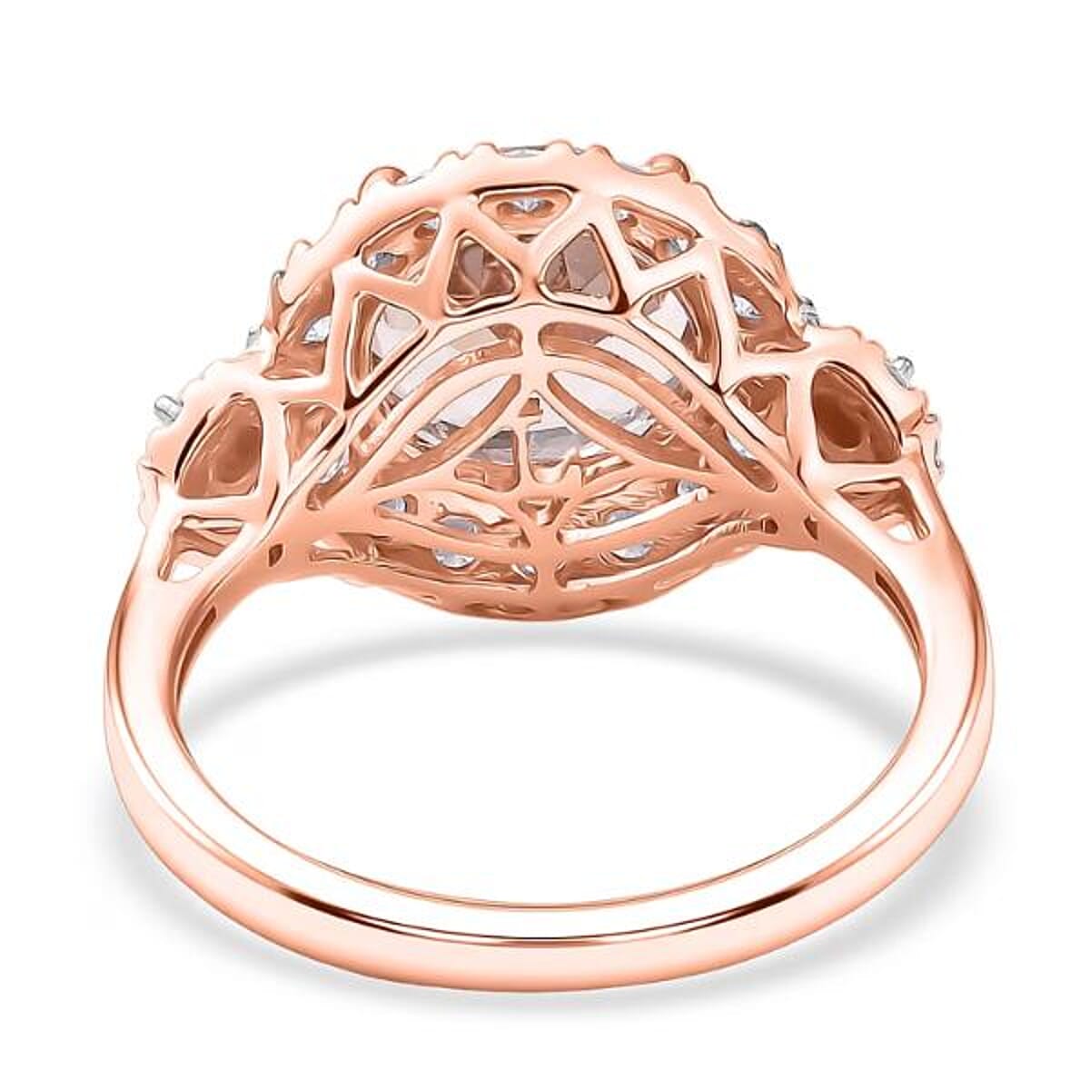 Certified & Appraised AAA Pink Morganite and Luxuriant Lab Grown Diamond G-H SI 3.05 ctw Ring in 10K Rose Gold (Size 6.0) image number 6