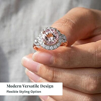 Certified & Appraised AAA Pink Morganite and Luxuriant Lab Grown Diamond G-H SI 3.05 ctw Ring in 10K Rose Gold (Size 7.0)