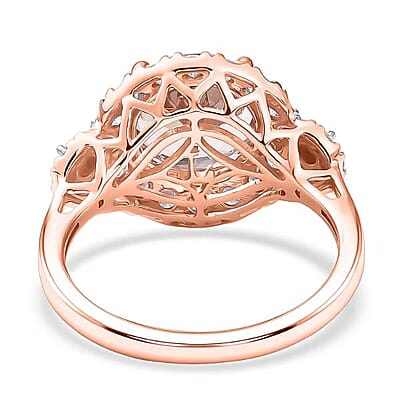 Certified & Appraised AAA Pink Morganite and Luxuriant Lab Grown Diamond G-H SI 3.05 ctw Ring in 10K Rose Gold (Size 7.0)