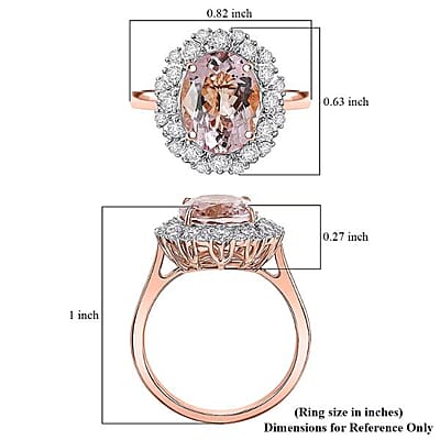 Certified & Appraised AAA Pink Morganite and Luxuriant Lab Grown Diamond G-H SI 4.06 ctw Ring in 10K Rose Gold (Size 10.0)