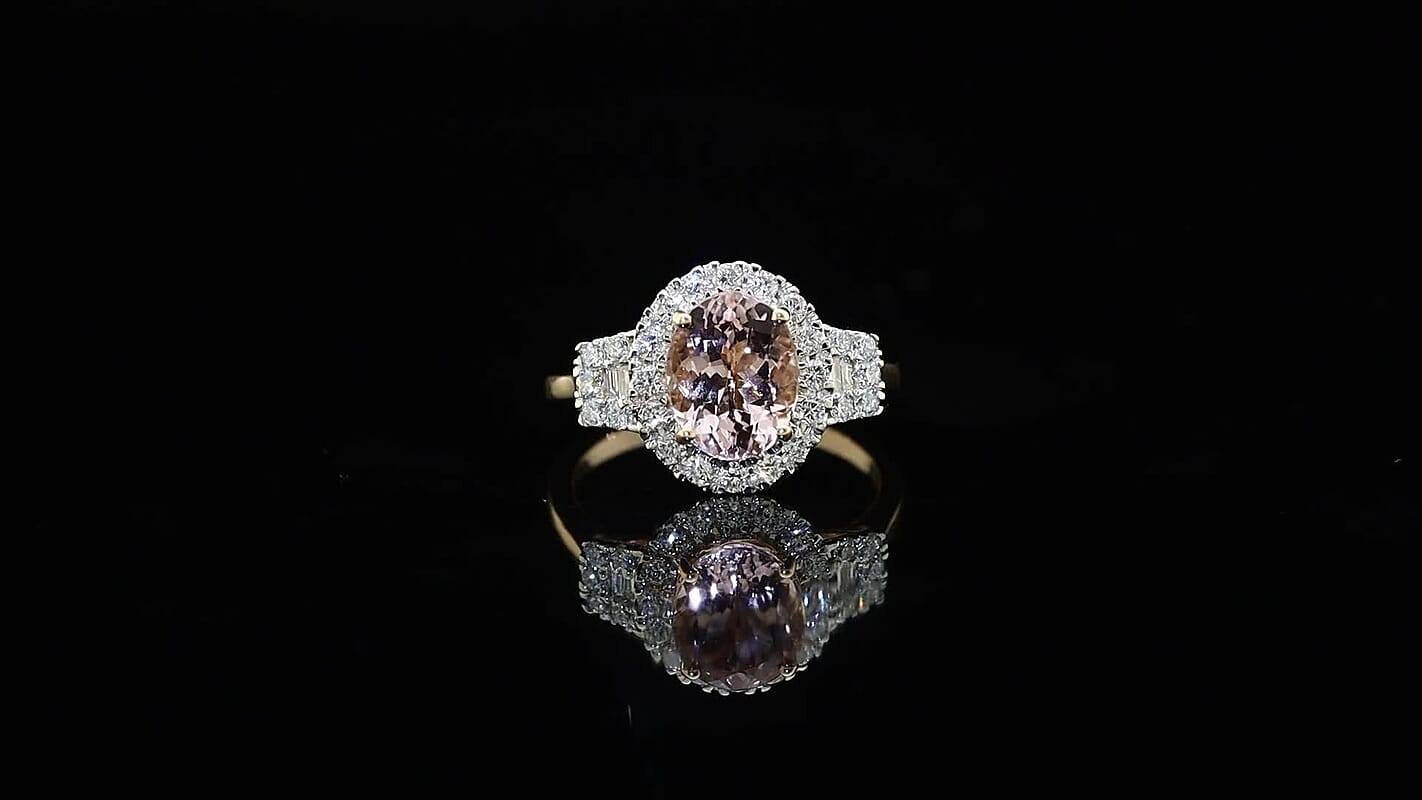Certified & Appraised AAA Pink Morganite and Luxuriant Lab Grown Diamond G-H SI 3.36 ctw Ring in 10K Rose Gold