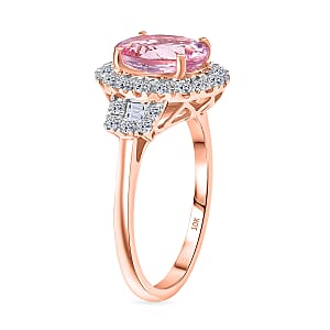 Certified & Appraised AAA Pink Morganite and Luxuriant Lab Grown Diamond G-H SI 3.36 ctw Ring in 10K Rose Gold (Size 10.0)