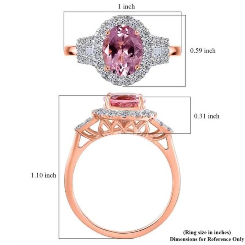 Certified & Appraised AAA Pink Morganite and Luxuriant Lab Grown Diamond G-H SI 3.35 ctw Ring in 10K Rose Gold (Size 10.0)
