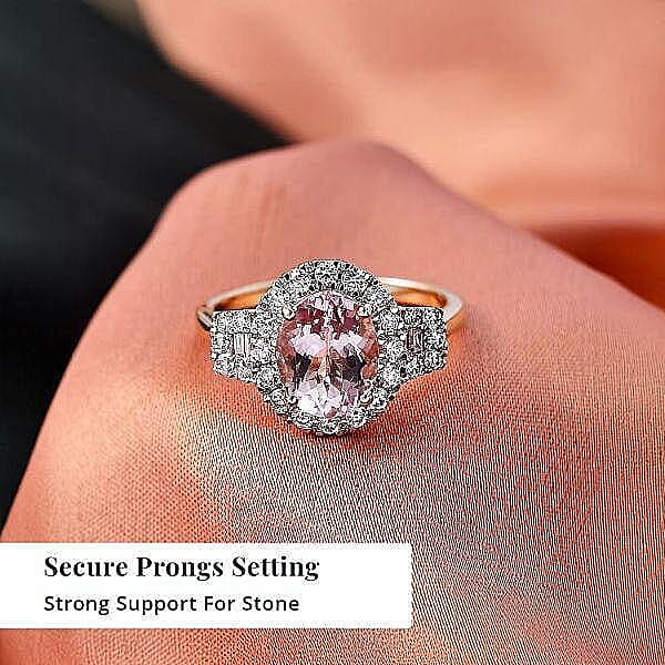 Certified & Appraised AAA Pink Morganite and Luxuriant Lab Grown Diamond G-H SI 3.36 ctw Ring in 10K Rose Gold (Size 10.5)