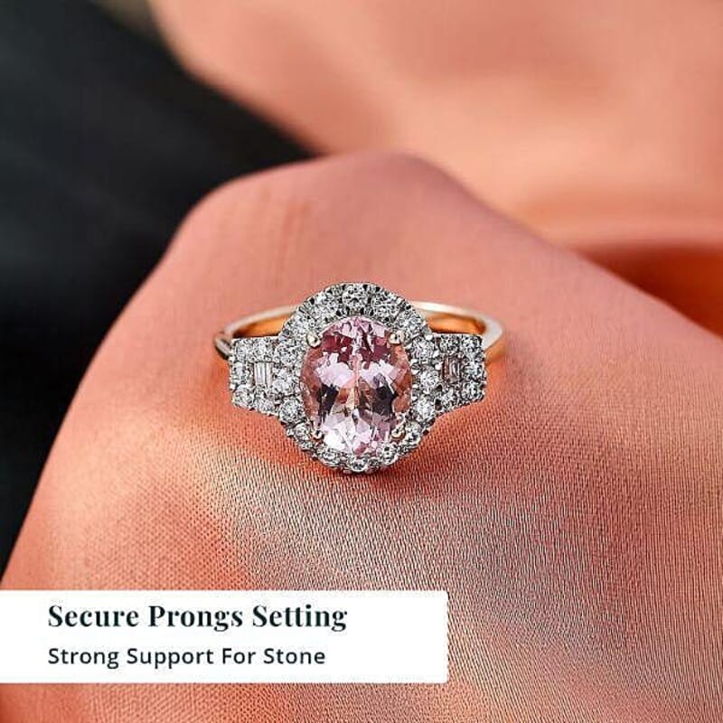 Certified & Appraised AAA Pink Morganite and Luxuriant Lab Grown Diamond G-H SI 3.36 ctw Ring in 10K Rose Gold (Size 10.5)