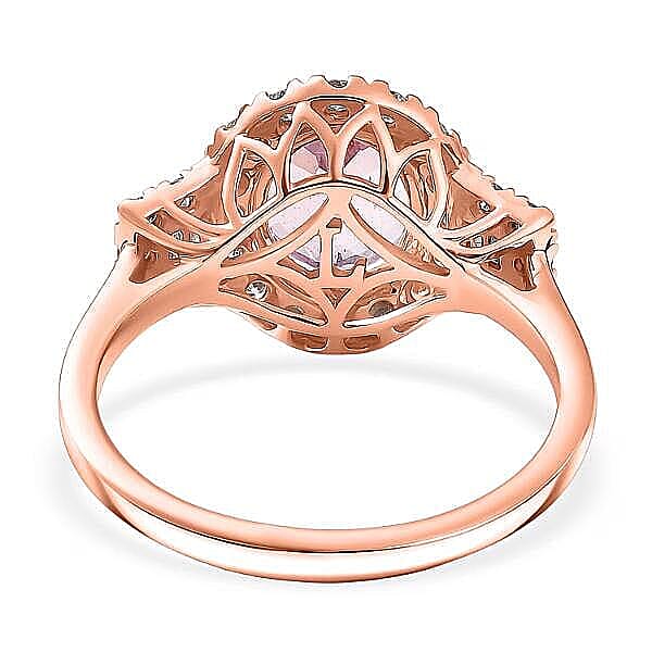 Certified & Appraised AAA Pink Morganite and Luxuriant Lab Grown Diamond G-H SI 3.36 ctw Ring in 10K Rose Gold (Size 11.0)