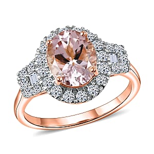 Certified & Appraised AAA Pink Morganite and Luxuriant Lab Grown Diamond G-H SI 3.36 ctw Ring in 10K Rose Gold (Size 7.0)