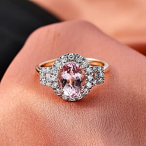 Certified & Appraised AAA Pink Morganite and Luxuriant Lab Grown Diamond G-H SI 3.36 ctw Ring in 10K Rose Gold (Size 7.0)