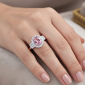Certified & Appraised AAA Pink Morganite and Luxuriant Lab Grown Diamond G-H SI 3.36 ctw Ring in 10K Rose Gold (Size 8.0)
