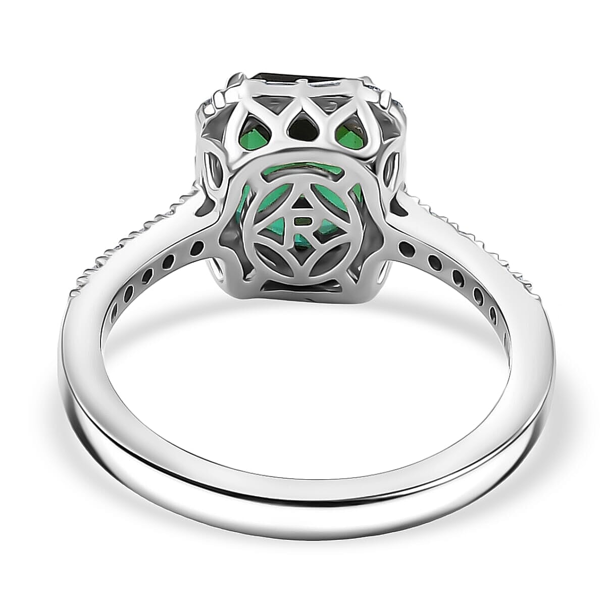  Certified & Appraised Rhapsody AAAA Santa Rosa Tourmaline and E-F VS Diamond 2.99 ctw Ring in 950 Platinum (Size 5.0) 5.90 Grams image number 3